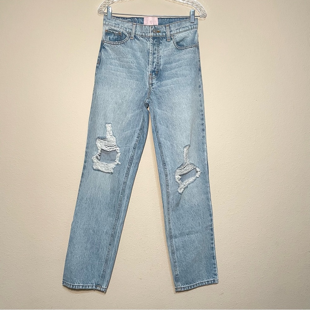 Revice Super 80s Catwalk Straight Leg Jeans Size 26 Distressed High Rise Relaxed